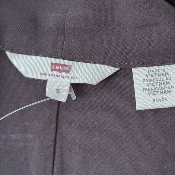 NWOT Levi's Gray Embroidered Tropical Palm Tree Kimono Robe Jacket Top - Small - Picture 4 of 5